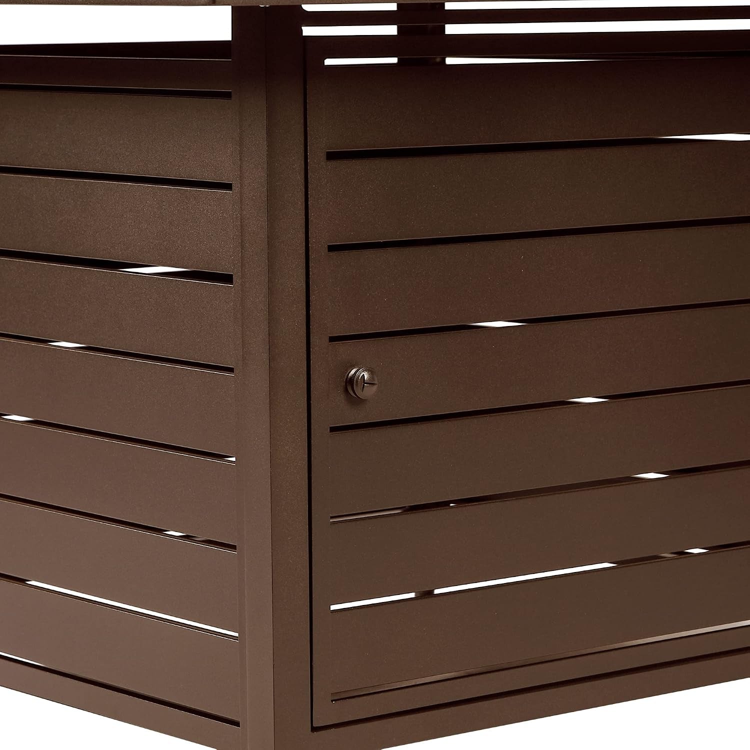 Square 42 In. X 42 In. Aluminum Propane Fire Pit Table with Glass Beads, Two Covers, Lid, 57,000 Btus in Brown Finish