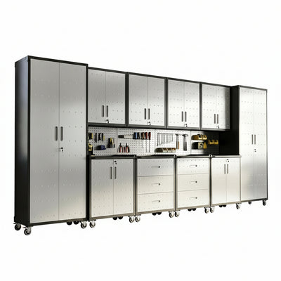 10-Piece Heavy Duty Steel Garage Cabinet System