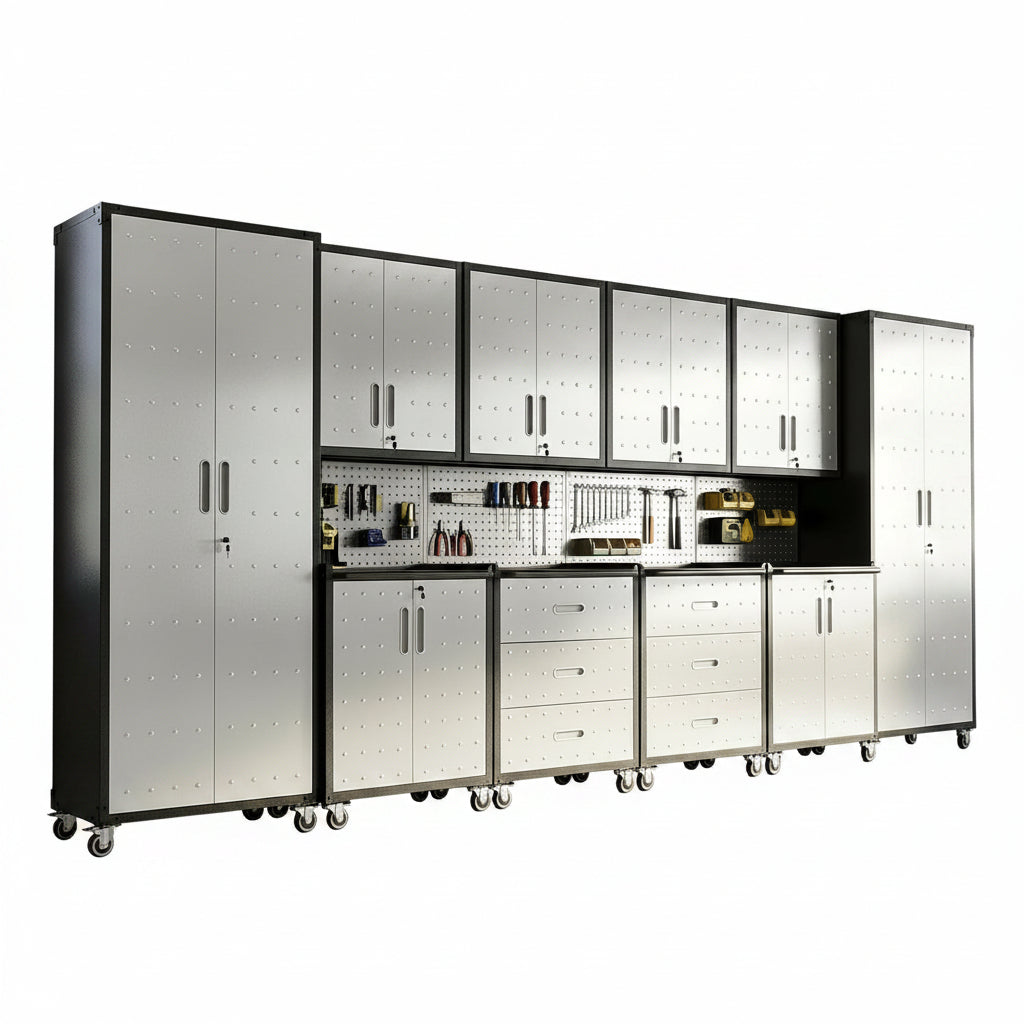 10-Piece Heavy Duty Steel Garage Cabinet System