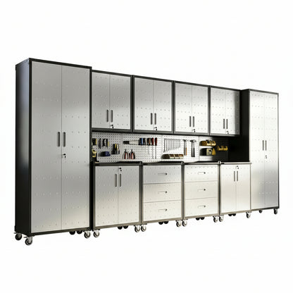 10-Piece Heavy Duty Steel Garage Cabinet System