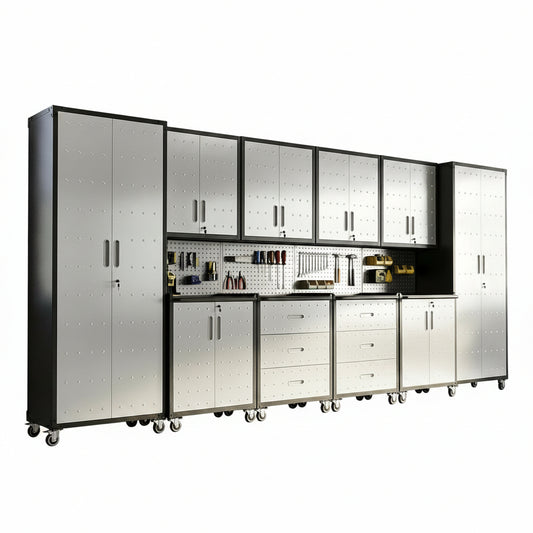 10-Piece Heavy Duty Steel Garage Cabinet System
