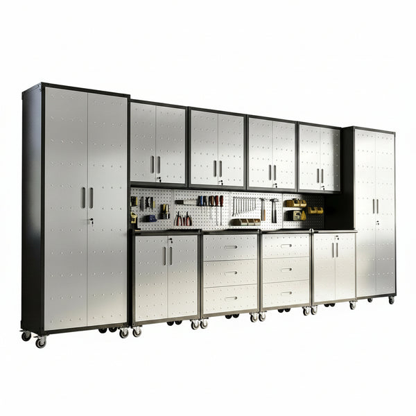 10-Piece Heavy Duty Steel Garage Cabinet System