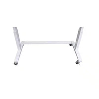 72 In. W X 24 In. D Adjustable Height White Workbench with Solid Wood Top
