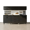 Garage Cabinet System Built for Workshop Organization, Heavy Duty Steel, Modular Design, Tool Bench Included