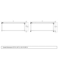 72 In. W X 24 In. D Adjustable Height White Workbench with Solid Wood Top