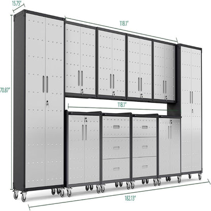 10-Piece Heavy Duty Steel Garage Cabinet System