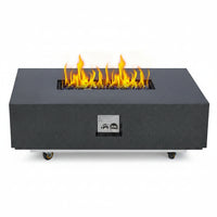 36 Inch Propane Fire Pit Table with Wind Guard and Rain Cover, Glass Beads, Sturdy Steel Anti-Rust Finish, CSA Safety Certified Outdoor Firepit for Patio Yard Garden-Black